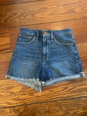 Madewell Dark Blue Denim High-Waist Women's Shorts